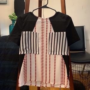 BOOHOO edgy Striped Polka Dot Patterned Boxy Tee